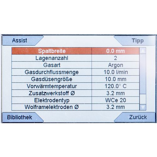  Schweißtipps für jeden    Der TIGER® unterstützt durch umfassende Informationen rund um die Schweißaufgabe, die der Anwender durchführen möchte. Das steigert die Sicherheit und die Qualität.  